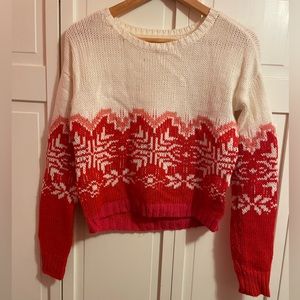 Aeropostale snowflake red and white sweater. Size: S